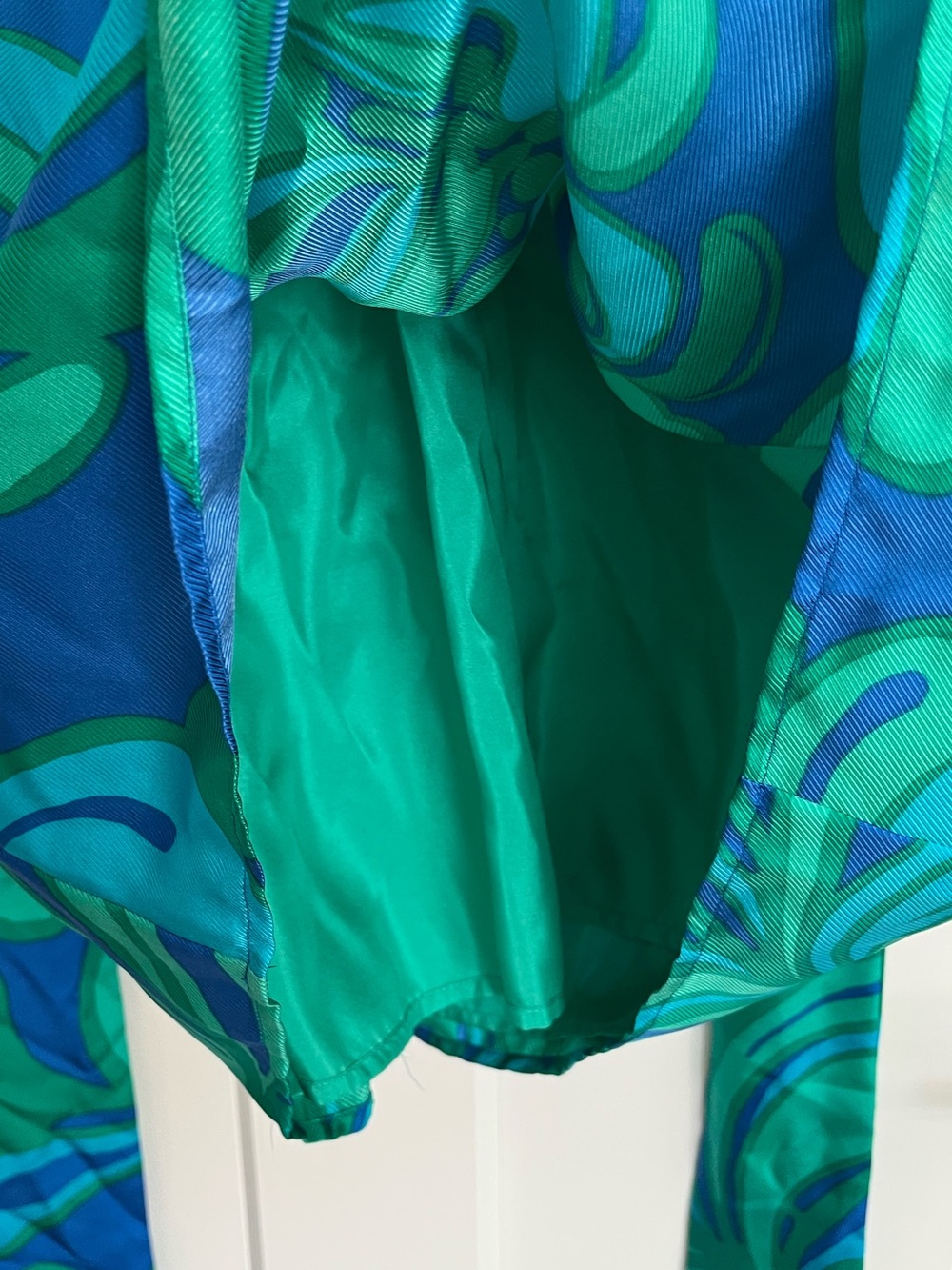 Lilly Pulitzer Blue & Green Long Sleeve Belted Mini Dress - Size 6 - NWOT - Picture 8 of 9